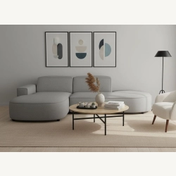 Olio Autentico Sofa narożna w kształcie litery L Tkanina Raven 7